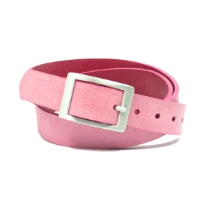 Ledergürtel 3 cm breit pink Rindsleder