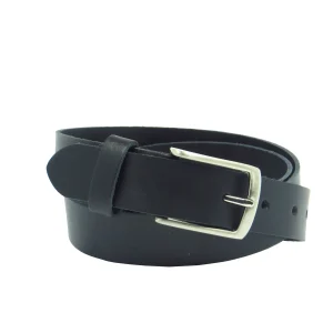 Ledergürtel 3 cm breit schwarz aus feinem Rindsleder
