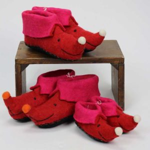 Filz-Hausschuhe MÄUSE Rot