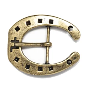 Gürtelschließe Gürtelschnalle Schnalle Hufeisen Pferd messing für 3 cm breiten Gürtel