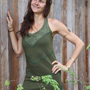 Longtop | Minikleid MAITREYA mit Bustier | KHAKI