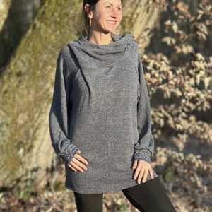 Gemütlicher Longpullover LUARA | GRAU