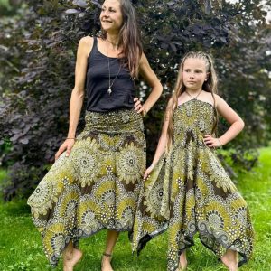 2-in-1: Zipfelkleid und Rock MANDALA | Grün